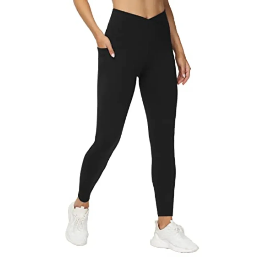 THE GYM PEOPLE Women's V Cross Waist Workout Leggings Tummy Control Running Yoga Pants with Pockets
THE GYM PEOPLE Women's V Cross Waist Workout Leggings Tummy Control Running Yoga Pants with Pockets