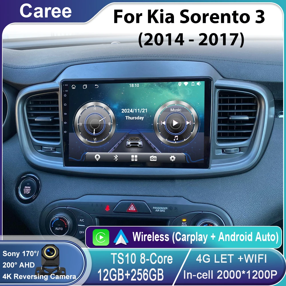 Android Car For Kia Sorento 3 2014 - 2017 Car Stereo Radio Player Multimedia GPS Navigation 4G Wireless Carplay Auto QLED Screen
Android Car For Kia Sorento 3 2014 - 2017 Car Stereo Radio Player Multimedia GPS Navigation 4G Wireless Carplay Auto QLED Screen