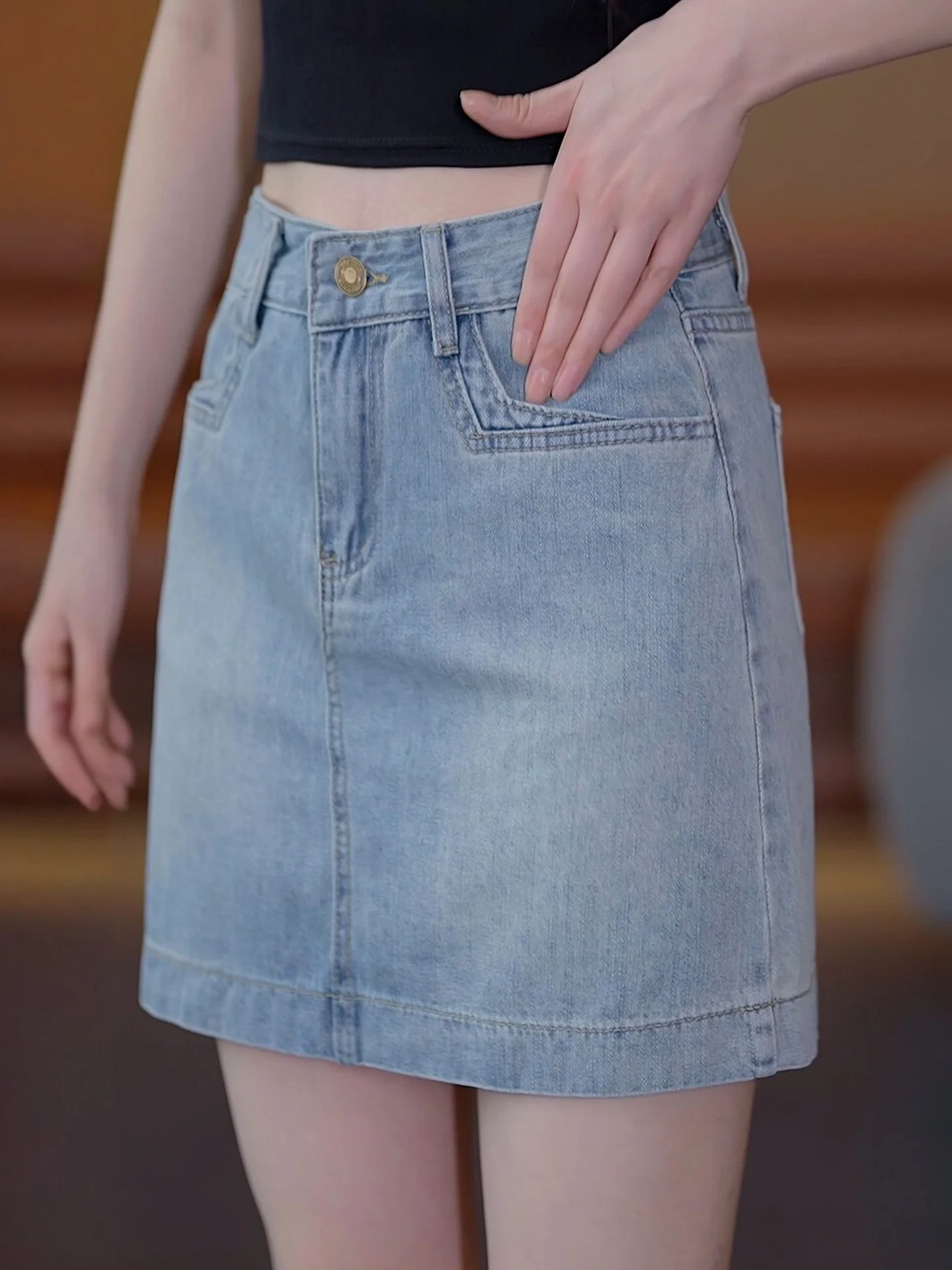 High Waist A-Line Skirt Women's Denim Skirt Spring Summer New Style Slimming Short Skirt Commute Korean Style Skirt
High Waist A-Line Skirt Women's Denim Skirt Spring Summer New Style Slimming Short Skirt Commute Korean Style Skirt