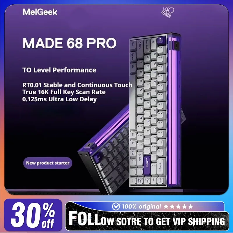 MelGeek Made68pro Magnetic Axis Mechanical Keyboard RGB Wired 68-key Custom RT0.01 Low Latency E-sports Gamer Keybaord Gifts
MelGeek Made68pro Magnetic Axis Mechanical Keyboard RGB Wired 68-key Custom RT0.01 Low Latency E-sports Gamer Keybaord Gifts