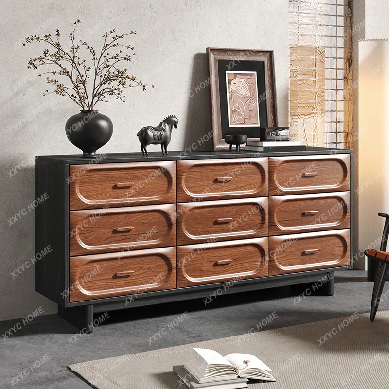 Medieval solid wood nine-bucket drawer cabinet retro bedroom living room dining side cabinet
Medieval solid wood nine-bucket drawer cabinet retro bedroom living room dining side cabinet