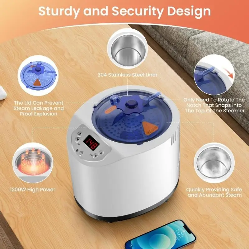 3 Liter 1200 calorie transportable Steam Generator With 15 Temperature And Wireless Operation health Use 37JD
3 Liter 1200 calorie transportable Steam Generator With 15 Temperature And Wireless Operation health Use 37JD