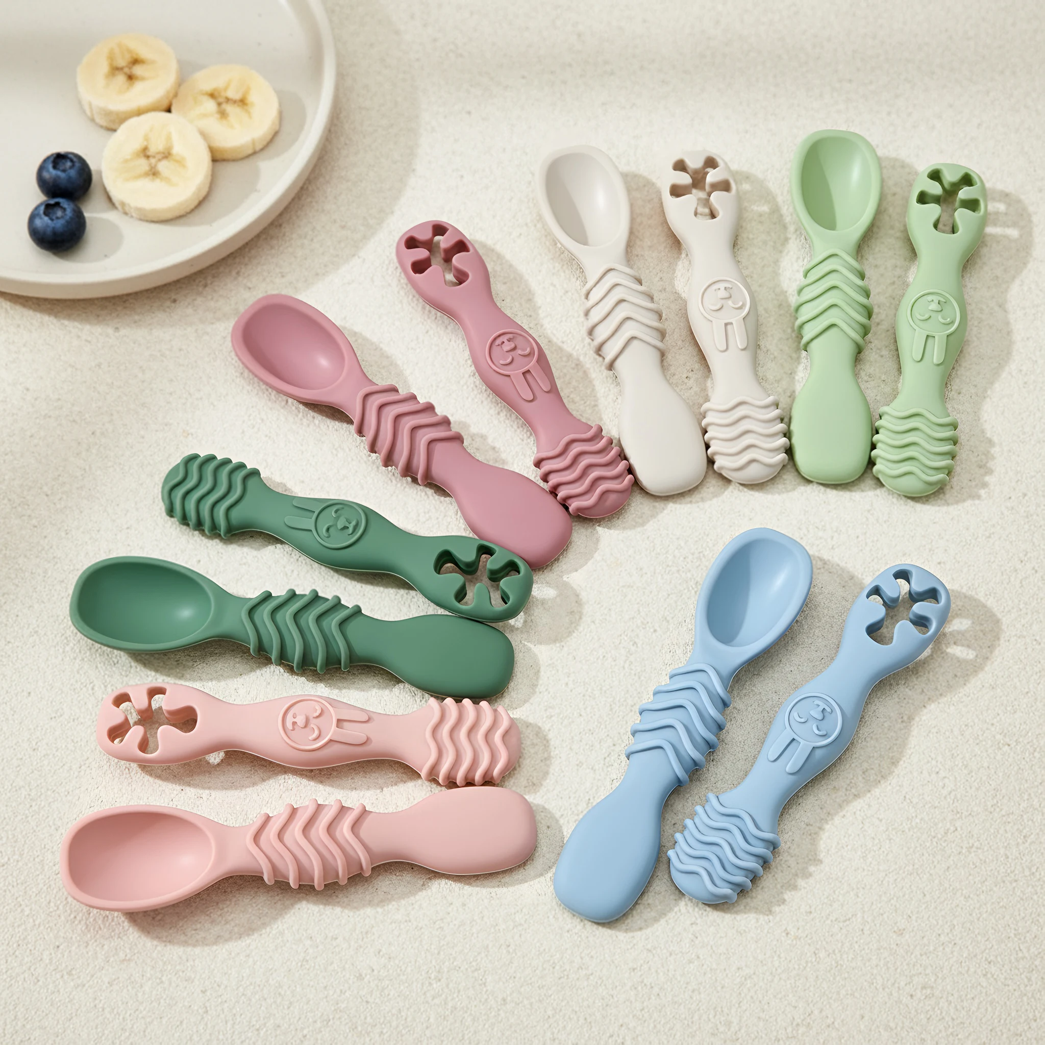2pcs Rabbit Shaped Baby Spoon Set Soft Silicone Feeding Spoon Easy Grip Utensils Durable Easy Clean Newborn Accessories
2pcs Rabbit Shaped Baby Spoon Set Soft Silicone Feeding Spoon Easy Grip Utensils Durable Easy Clean Newborn Accessories