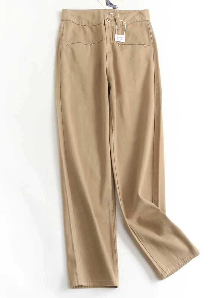 High Waist Straight Leg Cotton Denim Jeans Women's Pure Color Rivet Soft Cotton Slimming Long Legging Versatile Casual Pants
High Waist Straight Leg Cotton Denim Jeans Women's Pure Color Rivet Soft Cotton Slimming Long Legging Versatile Casual Pants