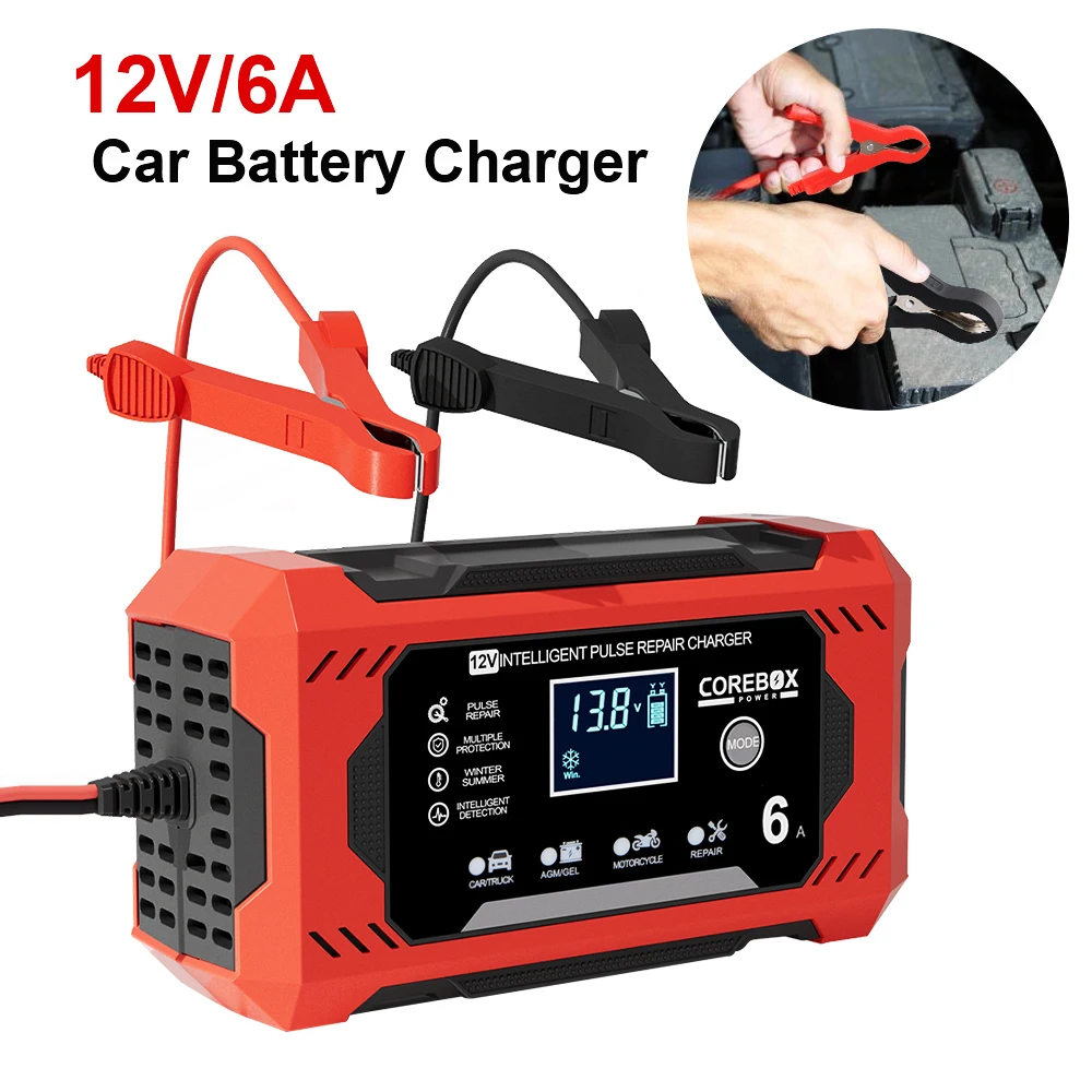 6A 12V Household Storage Battery Chargers For AGM Gel Lead Acid Batteries Charging Intelligent Pulse Repair Car Battery Chargers
6A 12V Household Storage Battery Chargers For AGM Gel Lead Acid Batteries Charging Intelligent Pulse Repair Car Battery Chargers
