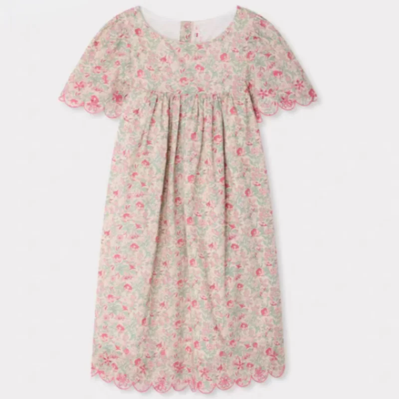26 Summer Girls' French Style Sweet Pink Floral Embroidery Dress in Stock, Lightweight Skirt
26 Summer Girls' French Style Sweet Pink Floral Embroidery Dress in Stock, Lightweight Skirt