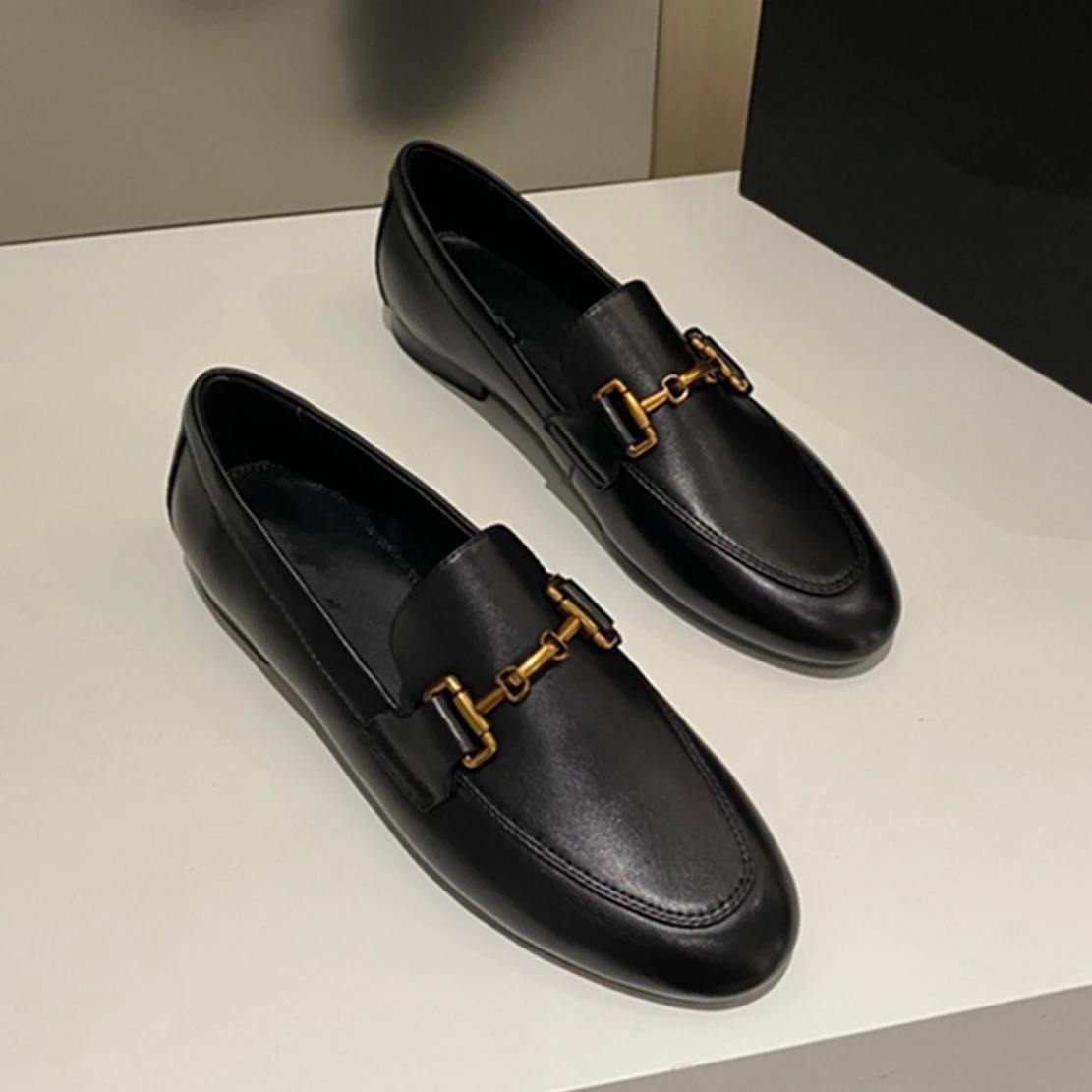 Dave&Di French Elegant Metal Office Lady Flat Shoes Fashion Buckle Genuine Leather Slip-On Loafers Women
Dave&Di French Elegant Metal Office Lady Flat Shoes Fashion Buckle Genuine Leather Slip-On Loafers Women