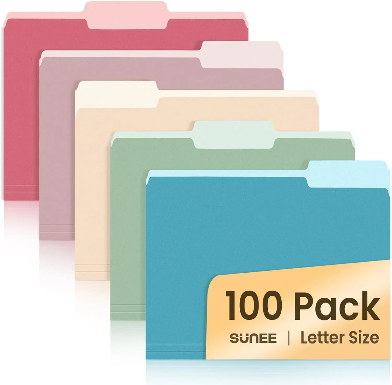 100 Pack Retro Color File Folders, Letter Size with 1/3-Cut Tabs for Office Home School Documents
100 Pack Retro Color File Folders, Letter Size with 1/3-Cut Tabs for Office Home School Documents