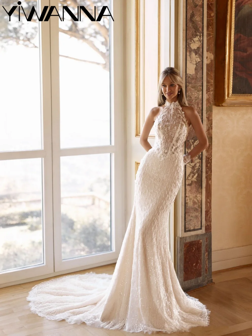 Attractive Luxury Beaded Wedding Dress Elegant Halter Backless Bridal Gown 2026 Customized Ivory Mermaid Long Dresses For Bride
Attractive Luxury Beaded Wedding Dress Elegant Halter Backless Bridal Gown 2026 Customized Ivory Mermaid Long Dresses For Bride