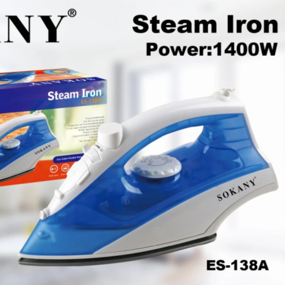 Home Steam Iron for Clothes with Non-Stick Soleplate - 1400W Clothes Iron with Adjustable Thermostat Control, 170ml Water Tank
Home Steam Iron for Clothes with Non-Stick Soleplate - 1400W Clothes Iron with Adjustable Thermostat Control, 170ml Water Tank
