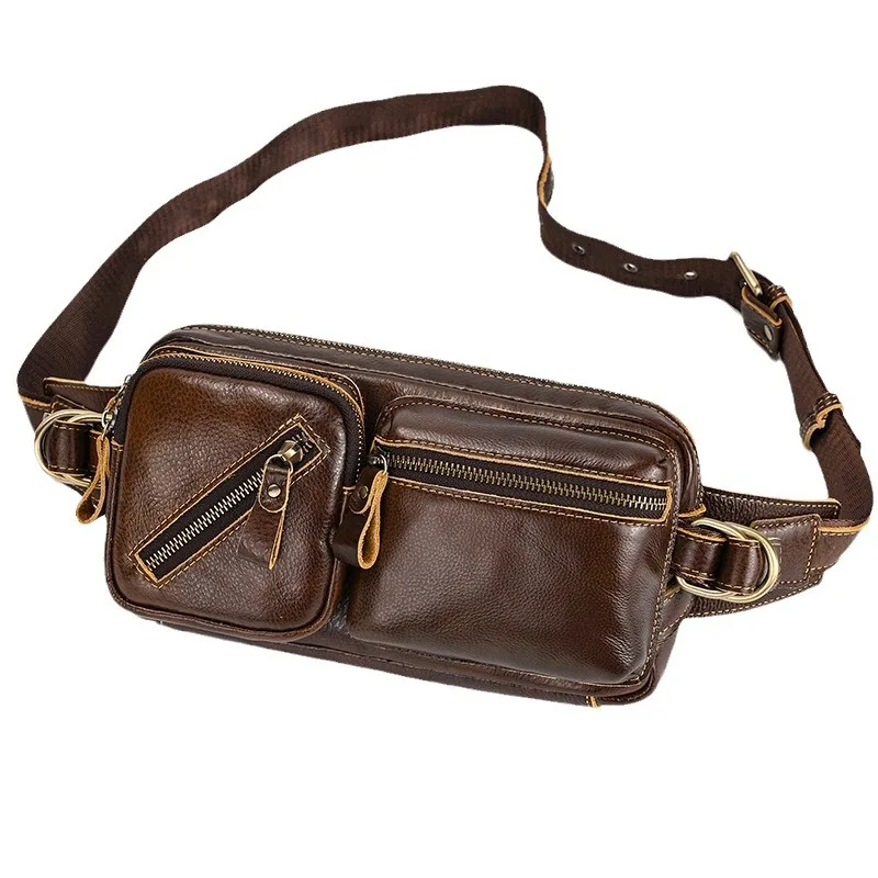 Multifunctional Cow Leather Waist Bag For Man Small Genuine Leather Chest Pack Brown Boys Single Shoulder or Crossbody Bag
Multifunctional Cow Leather Waist Bag For Man Small Genuine Leather Chest Pack Brown Boys Single Shoulder or Crossbody Bag
