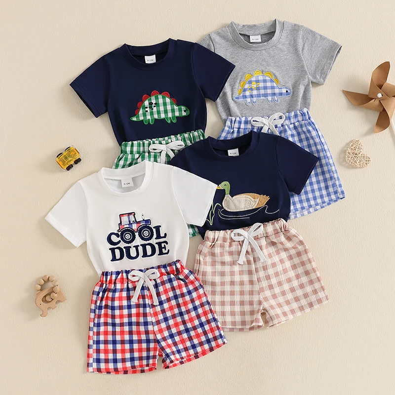 2025-03-05 Lioraitiin Kids Boys Shorts Set Short Sleeve Embroidery Dinosaur T-shirt with Plaid Shorts Toddler Set Summer Outfit
2025-03-05 Lioraitiin Kids Boys Shorts Set Short Sleeve Embroidery Dinosaur T-shirt with Plaid Shorts Toddler Set Summer Outfit