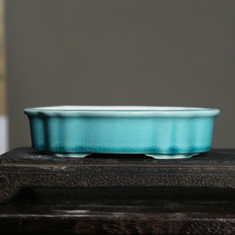 Porcelain Blue Glazed Oval Plate, Bonsai Pot,Vase, Traditional Chinese Shape,Cubicles, Office Table, Home Garden Decoration
Porcelain Blue Glazed Oval Plate, Bonsai Pot,Vase, Traditional Chinese Shape,Cubicles, Office Table, Home Garden Decoration