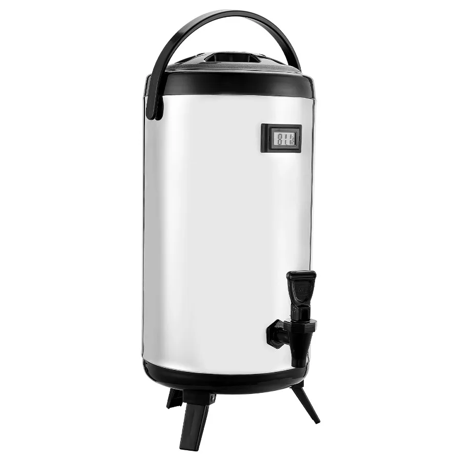 Insulated Beverage Dispenser 2.4 Gal 9.2L Stainless Steel Thermal Drink Server with Spigot and Temperature Display for Serving
Insulated Beverage Dispenser 2.4 Gal 9.2L Stainless Steel Thermal Drink Server with Spigot and Temperature Display for Serving