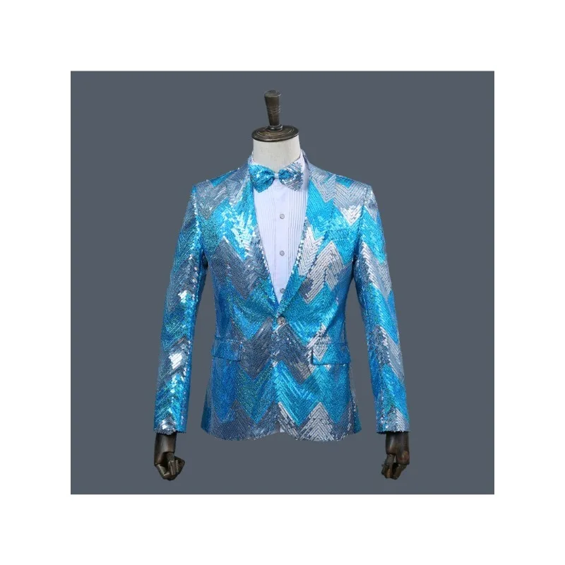 Мужской блейзер с блестками, однобортный Блейзер синего, зеленого цветов, обычный полный желтый, синий костюм, пиджак
Мужской блейзер с блестками, однобортный Блейзер синего, зеленого цветов, обычный полный желтый, синий костюм, пиджак