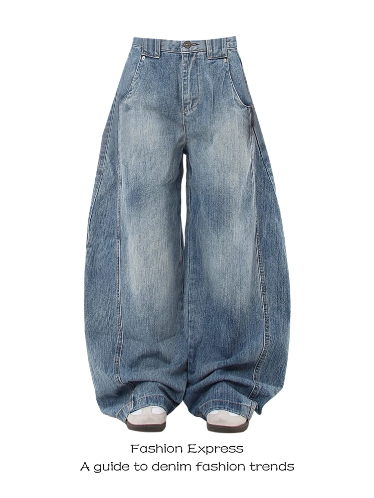 Retro American Washed Bamboo Blade Wide Leg Jeans High Waist Straight Cut Women's Autumn Winter New Style Loose Fit Denim Pants
Retro American Washed Bamboo Blade Wide Leg Jeans High Waist Straight Cut Women's Autumn Winter New Style Loose Fit Denim Pants