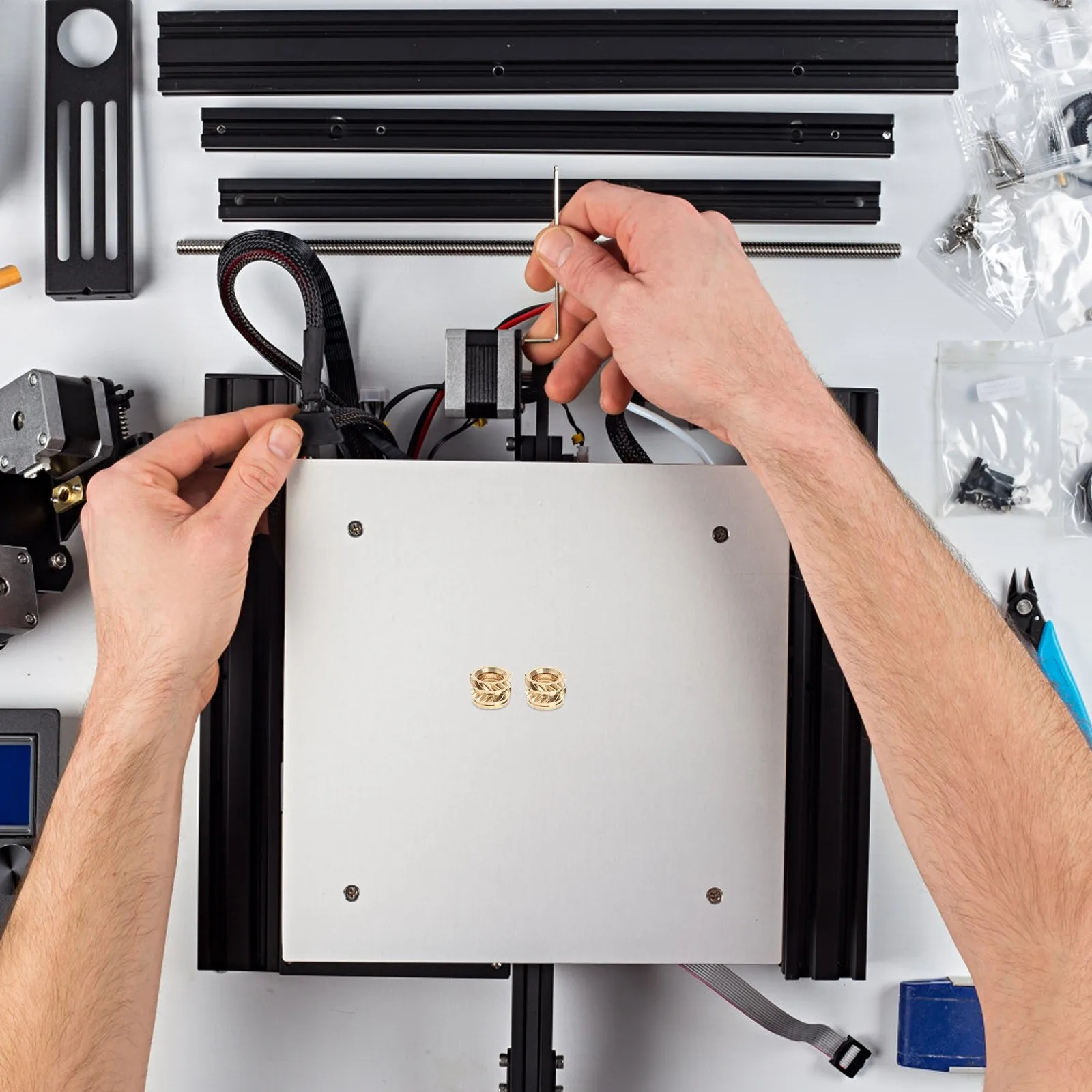 100Pcs Professional Copper Threaded Press Fitting Nut Heat Resistant Knurled Embedment Insert for Plastic Threaded Insert
100Pcs Professional Copper Threaded Press Fitting Nut Heat Resistant Knurled Embedment Insert for Plastic Threaded Insert