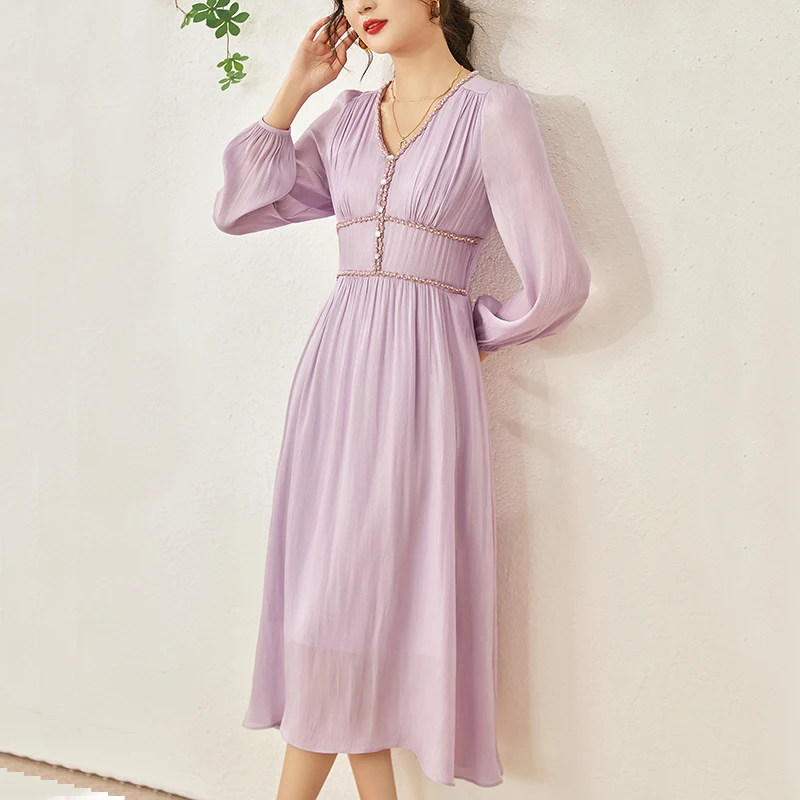 Vintage Dresses For Women Spring Summer Elegant Fashion Beading V-neck Long Sleeve High Waist Women's Clothing Long Dress A-line
Vintage Dresses For Women Spring Summer Elegant Fashion Beading V-neck Long Sleeve High Waist Women's Clothing Long Dress A-line