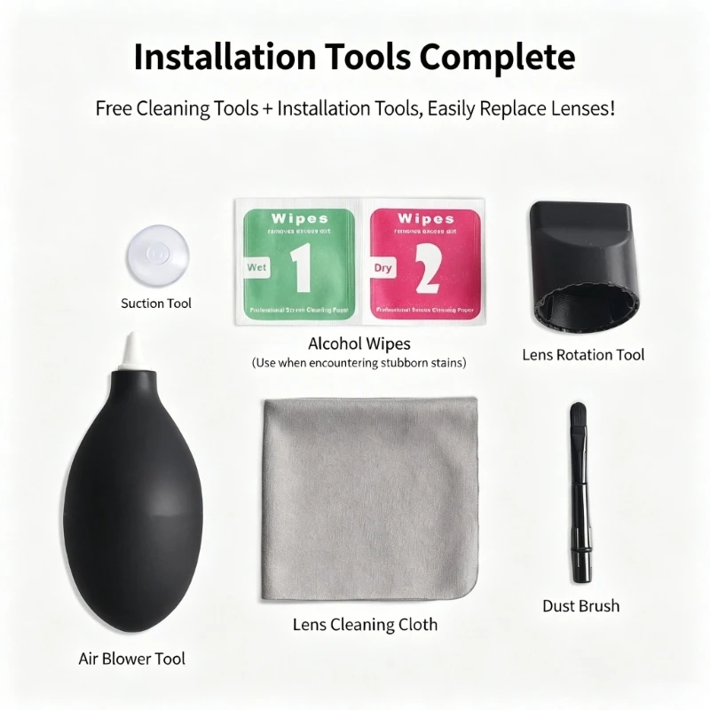 Lens Repair & Cleaning Set with Reinforced Cover Suction Cup Maintenance Tools Lens Care Solution for Avata 360 D2RC
Lens Repair & Cleaning Set with Reinforced Cover Suction Cup Maintenance Tools Lens Care Solution for Avata 360 D2RC