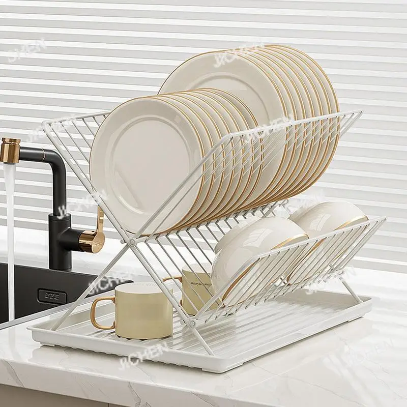 Складная сушилка для посуды из углеродистой стали/нержавеющей стали, сушилки для посуды для кухонной стойки, 2-уровневый съемный лоток для улавливания воды
Складная сушилка для посуды из углеродистой стали/нержавеющей стали, сушилки для посуды для кухонной стойки, 2-уровневый съемный лоток для улавливания воды