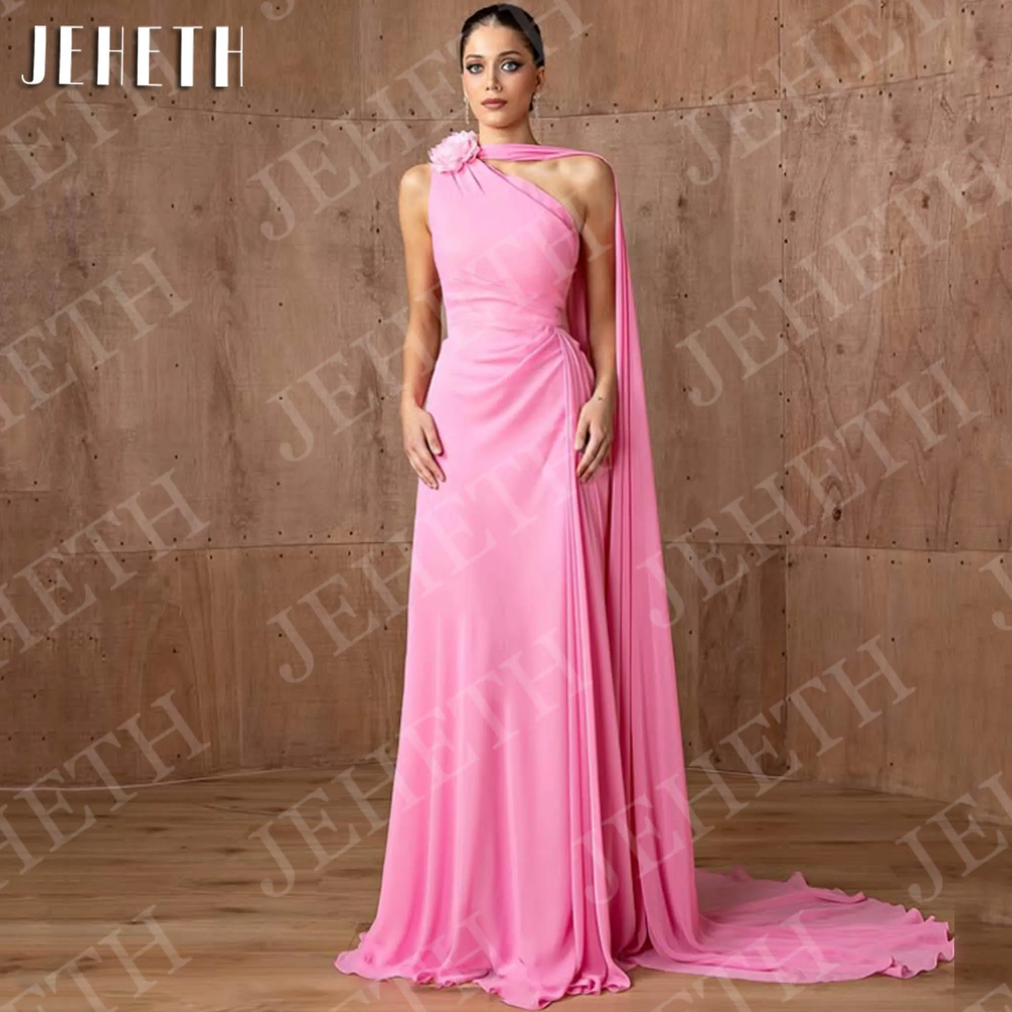 JEHETH One Shoulder Mermaid Evening Dresses with Handmade Flower Elegant Pink Woman Prom Dress Sleeveless Customized فساتين سهرة
JEHETH One Shoulder Mermaid Evening Dresses with Handmade Flower Elegant Pink Woman Prom Dress Sleeveless Customized فساتين سهرة