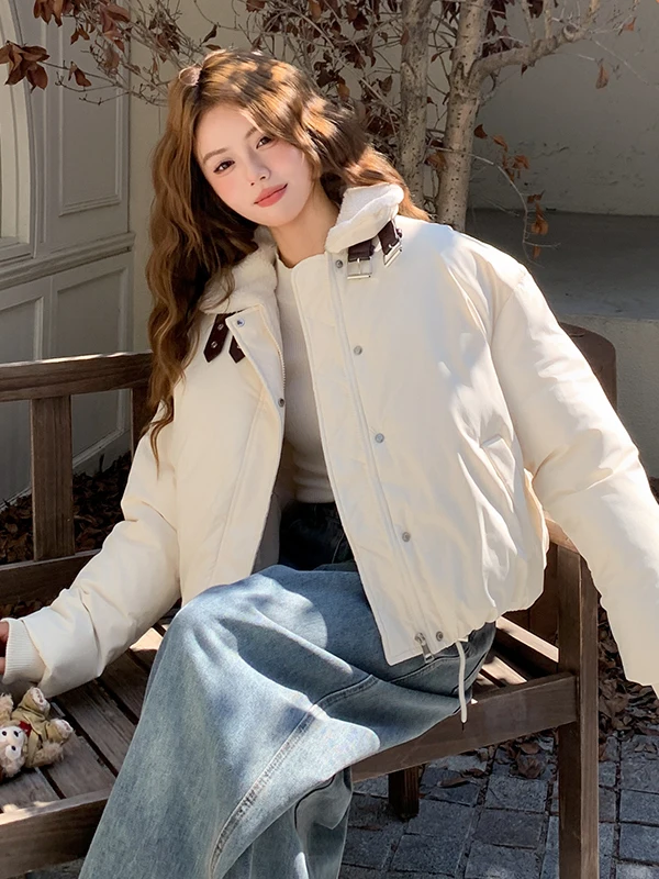 Уникальный дизайн, пальто-бомбер с воротником из овечьей шерсти, женская зимняя универсальная хлопковая одежда, удобное, теплое, длинное, на молнии
Уникальный дизайн, пальто-бомбер с воротником из овечьей шерсти, женская зимняя универсальная хлопковая одежда, удобное, теплое, длинное, на молнии