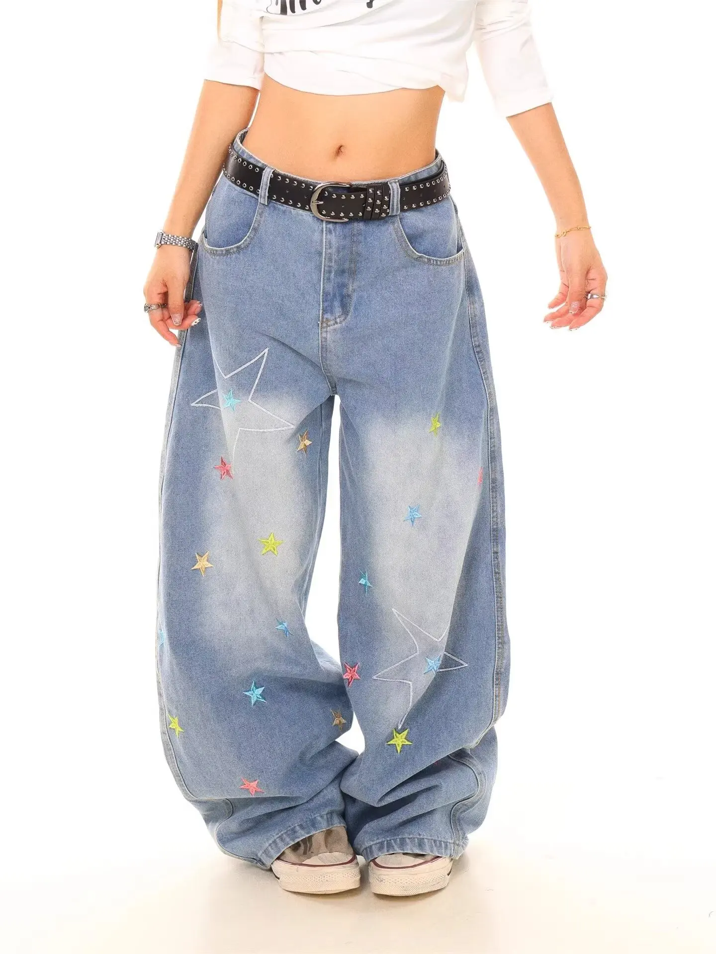 Y2K Baggy Jeans Harajuku Vintage Star PatternEmbroidery High Quality Jeans Streetwear Hip Hop Gothic Men Women Wide Leg Jeans
Y2K Baggy Jeans Harajuku Vintage Star PatternEmbroidery High Quality Jeans Streetwear Hip Hop Gothic Men Women Wide Leg Jeans