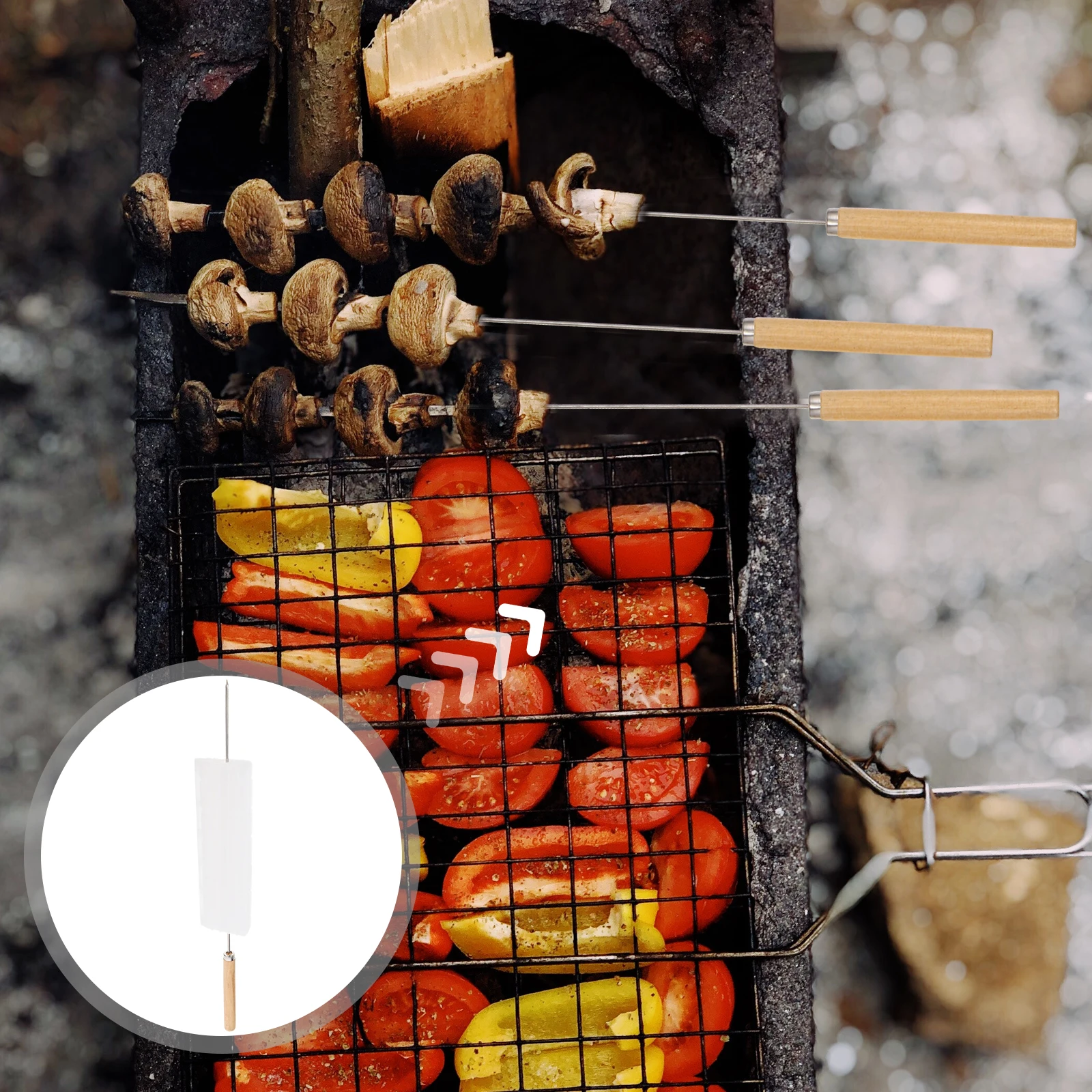 20 Pcs Barbecue Skewer Set Stainless Steel Wooden Handle Reusable Kabob Grill Smores BBQ Tools Easy Clean Non Rust Flat
20 Pcs Barbecue Skewer Set Stainless Steel Wooden Handle Reusable Kabob Grill Smores BBQ Tools Easy Clean Non Rust Flat
