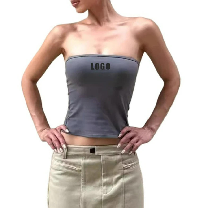 Customized LOGO women's clothing sexy babes American sports nude high-quality one-piece tube top
Customized LOGO women's clothing sexy babes American sports nude high-quality one-piece tube top