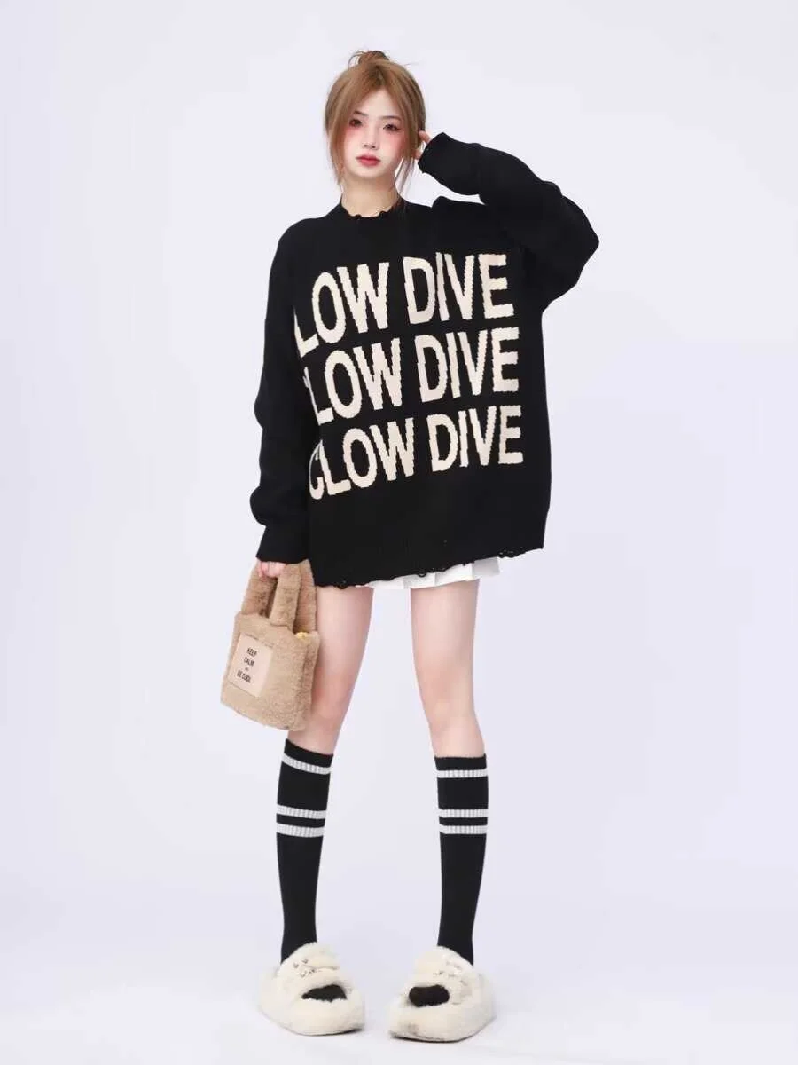 Американские свитера с надписями для пар, осенне-зимние, свободные, вязаные, женские, повседневные, с круглым вырезом, стандартной длины
Американские свитера с надписями для пар, осенне-зимние, свободные, вязаные, женские, повседневные, с круглым вырезом, стандартной длины