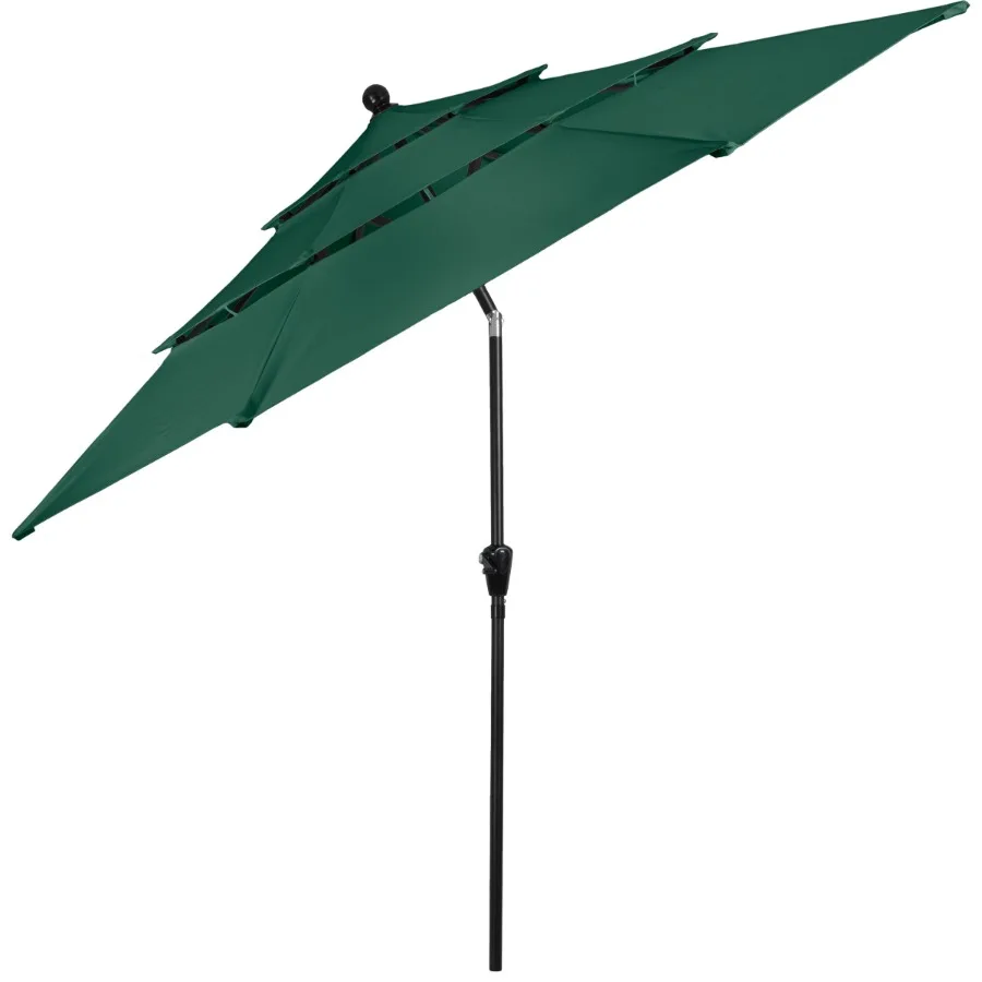 10 ft Patio Umbrella - 3-Tier Outdoor Sunshade Hunter Green
10 ft Patio Umbrella - 3-Tier Outdoor Sunshade Hunter Green