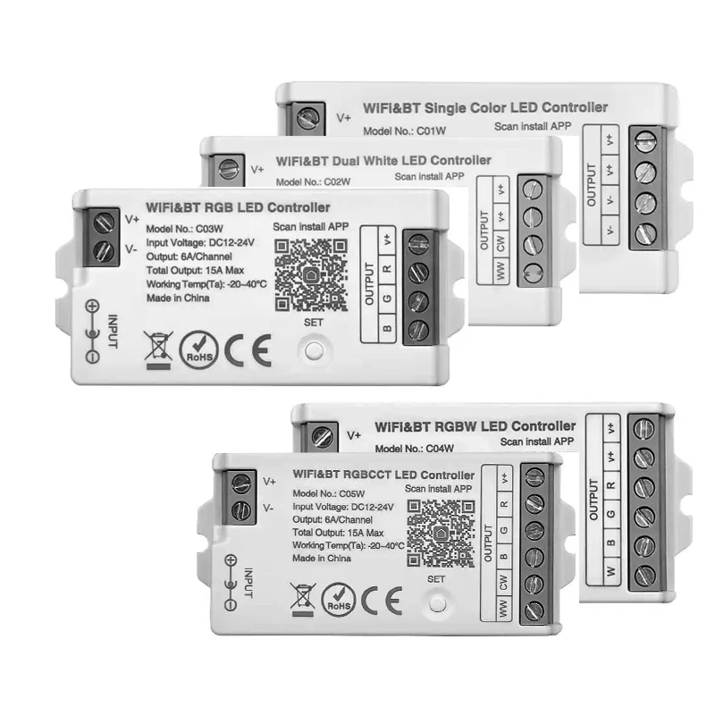 New Tuya WiFi Bluetooth LED Strip Controller Alexa Google Home Voice 2.4G RF Remote Control DIM RGB RGBW CCT LED Strip DC12-24V
New Tuya WiFi Bluetooth LED Strip Controller Alexa Google Home Voice 2.4G RF Remote Control DIM RGB RGBW CCT LED Strip DC12-24V