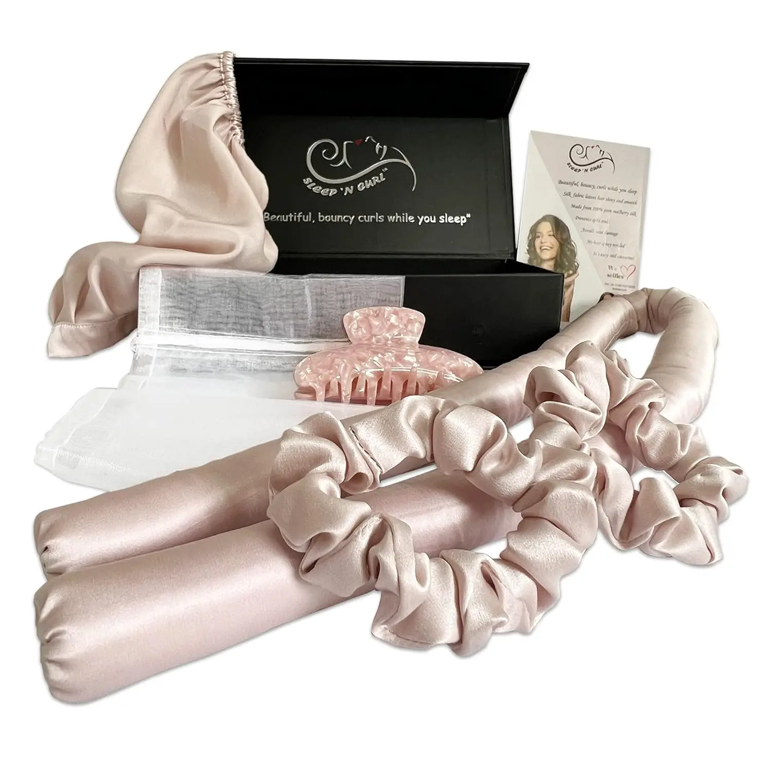 100% Pure Mulberry Silk Heatless Hair Curler Kit with Silk Cap for Gentle Overnight Styling
100% Pure Mulberry Silk Heatless Hair Curler Kit with Silk Cap for Gentle Overnight Styling