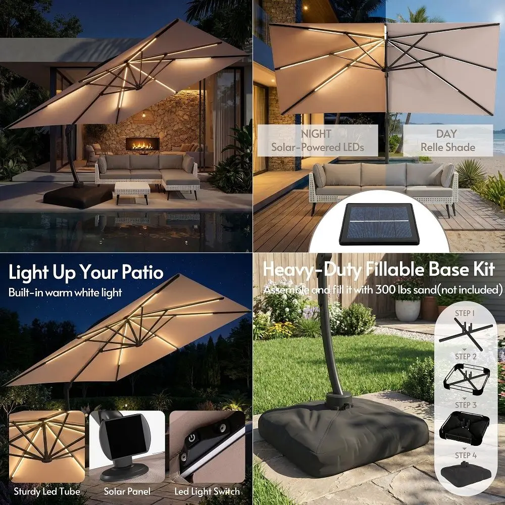 11 ft Cantilever Offset Patio Umbrella, Large Heavy Duty Outdoor Patio Umbrella Aluminum 360 Rotation Round Outdoor Umbrella fo
11 ft Cantilever Offset Patio Umbrella, Large Heavy Duty Outdoor Patio Umbrella Aluminum 360 Rotation Round Outdoor Umbrella fo