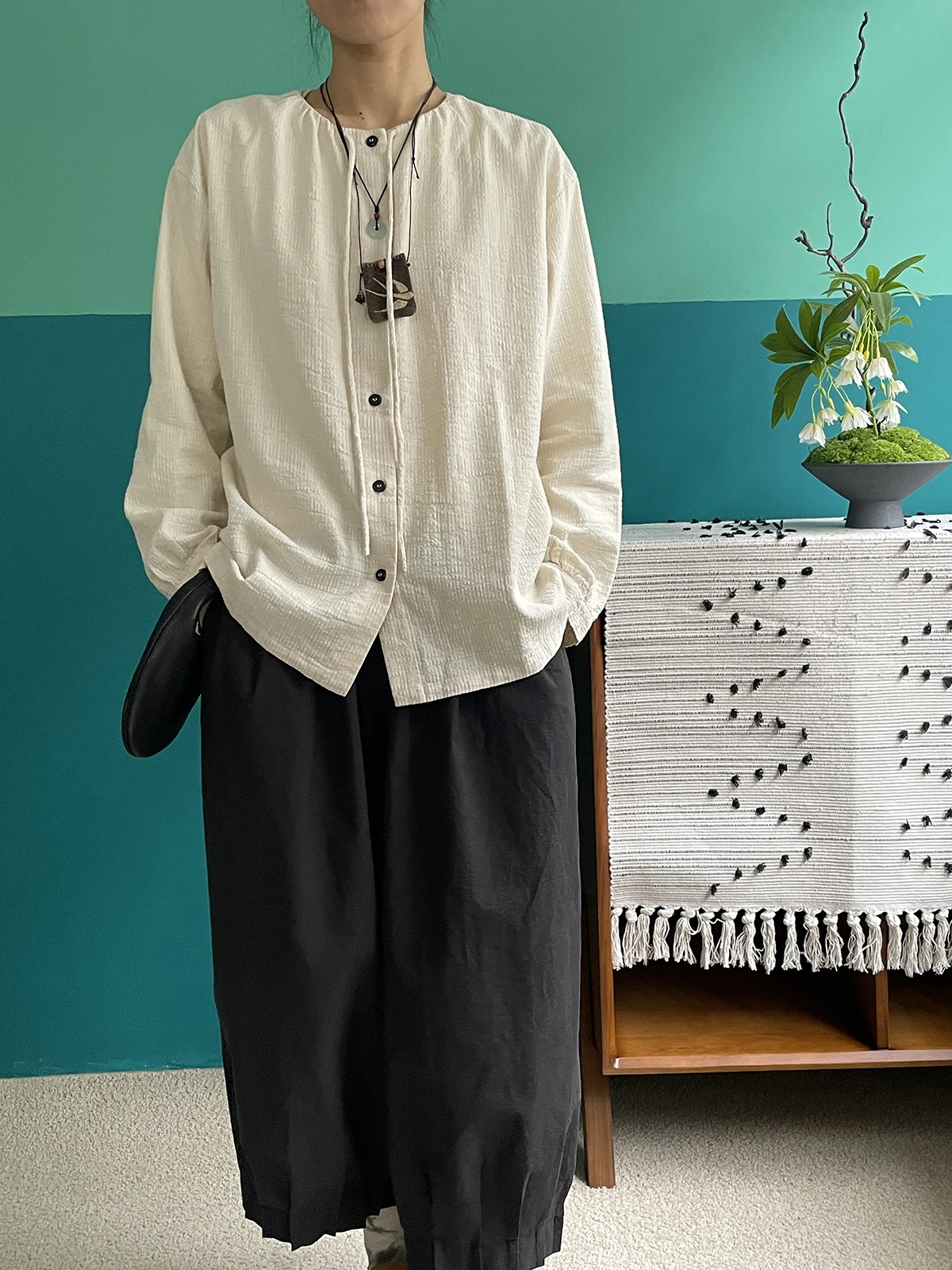 Cxxmagique Texture round Ne Long Sve irt Jaet Simple Sle Casual Cotton Women's Mid-Length Coat Spring Season
Cxxmagique Texture round Ne Long Sve irt Jaet Simple Sle Casual Cotton Women's Mid-Length Coat Spring Season