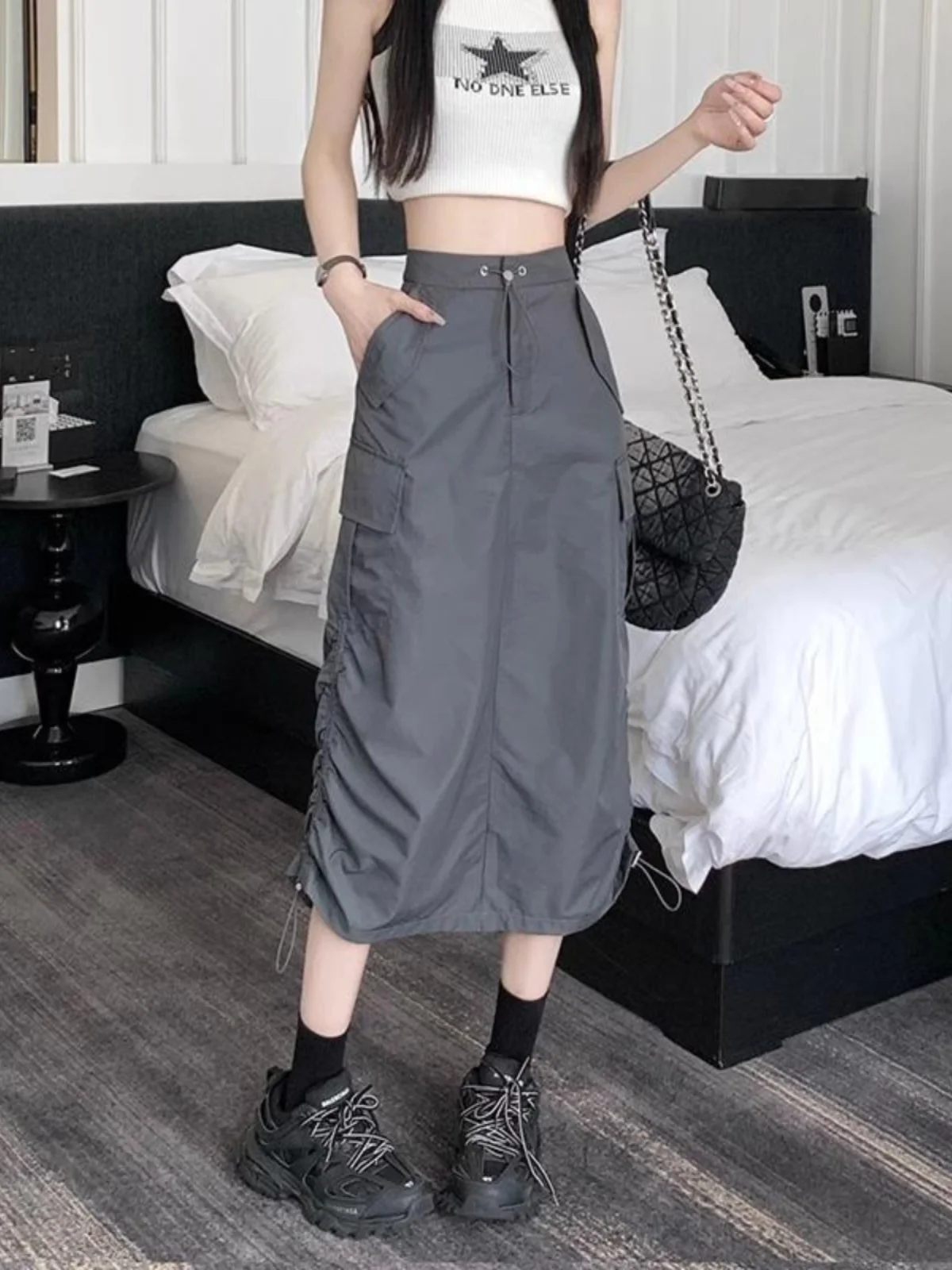 Retro American ey A-Line Skirt for Women Spring Autumn High Waist Dstring Asymmetrical Hem Commuter Sle
Retro American ey A-Line Skirt for Women Spring Autumn High Waist Dstring Asymmetrical Hem Commuter Sle