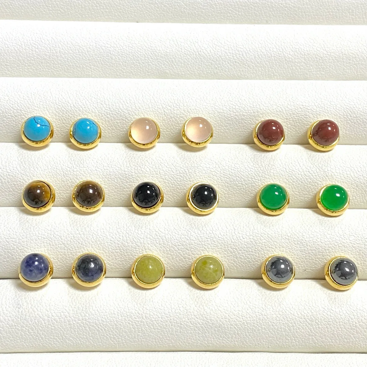 New Little Round Crystal Earrings For Women Gold Plated Candy Color Earrings Turquoise Tiger Eye Stone Fashion Jewelry Gift
New Little Round Crystal Earrings For Women Gold Plated Candy Color Earrings Turquoise Tiger Eye Stone Fashion Jewelry Gift