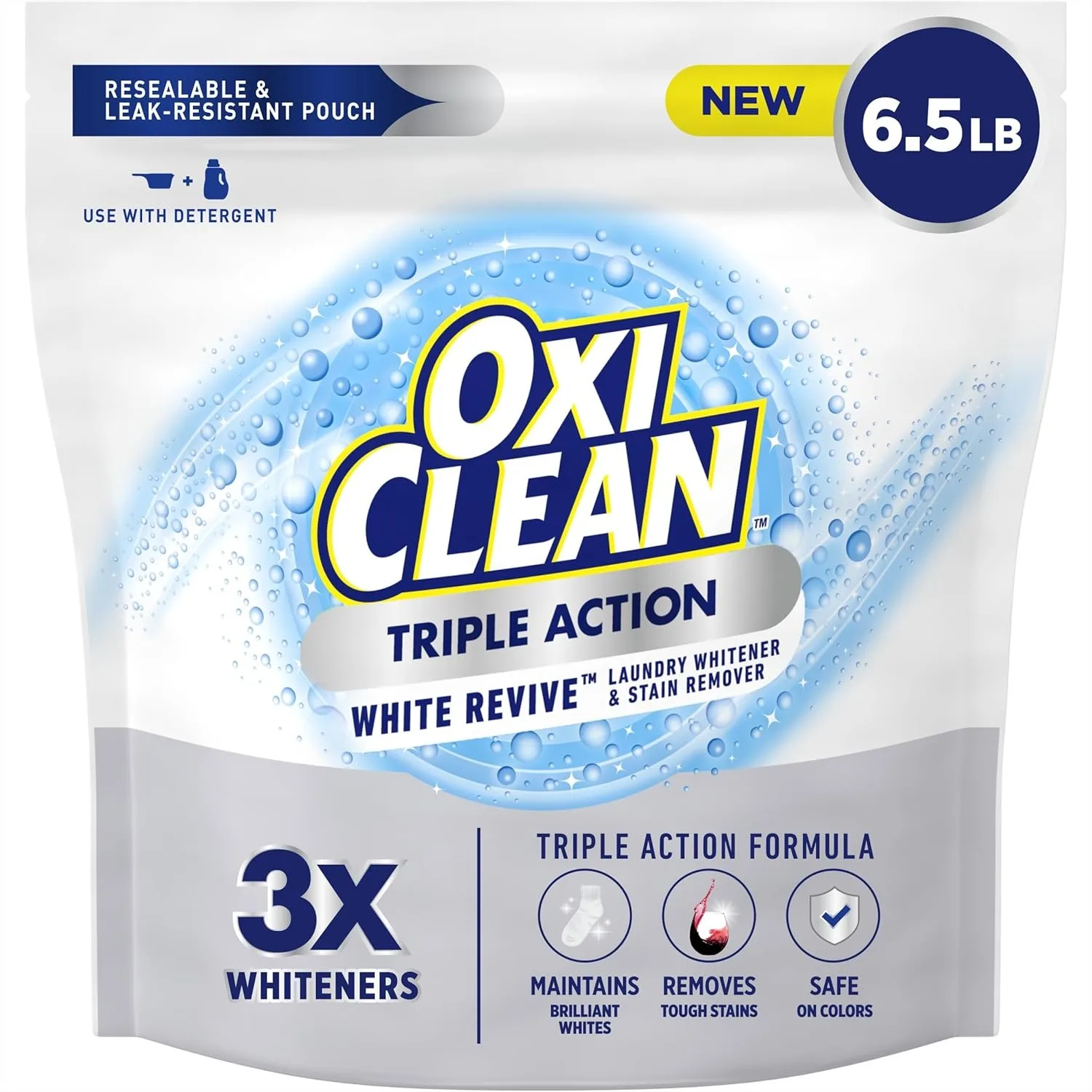 Laundry Whitener and Stain Remover Powder, 3X Whitening, Color Safe, Chlorine Free, for Whites and Brights, 6.5 lbs
Laundry Whitener and Stain Remover Powder, 3X Whitening, Color Safe, Chlorine Free, for Whites and Brights, 6.5 lbs