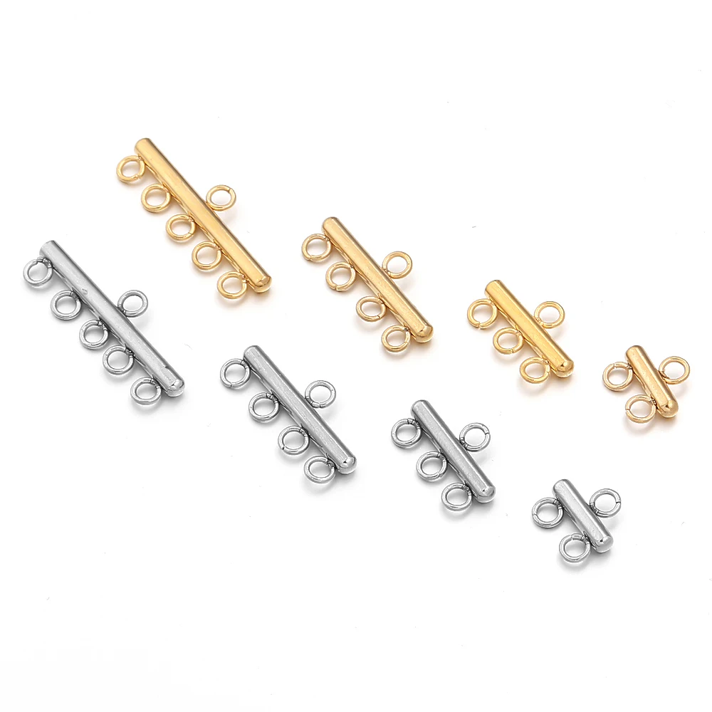 10pcs/lot Stainless Steel Layer Necklace Bracelet Clasps Bails 2/3/4/5 Loops Drop Earrings Chains Connectors DIY Jewelry Making
10pcs/lot Stainless Steel Layer Necklace Bracelet Clasps Bails 2/3/4/5 Loops Drop Earrings Chains Connectors DIY Jewelry Making