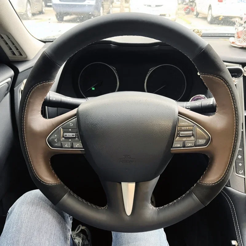 Car Steering Wheel Cover Non-Slip Soft Genuine Leather Braid For Infiniti Q50 2014 2015 Auto Steering Wheel Cover Car Accessorie
Car Steering Wheel Cover Non-Slip Soft Genuine Leather Braid For Infiniti Q50 2014 2015 Auto Steering Wheel Cover Car Accessorie