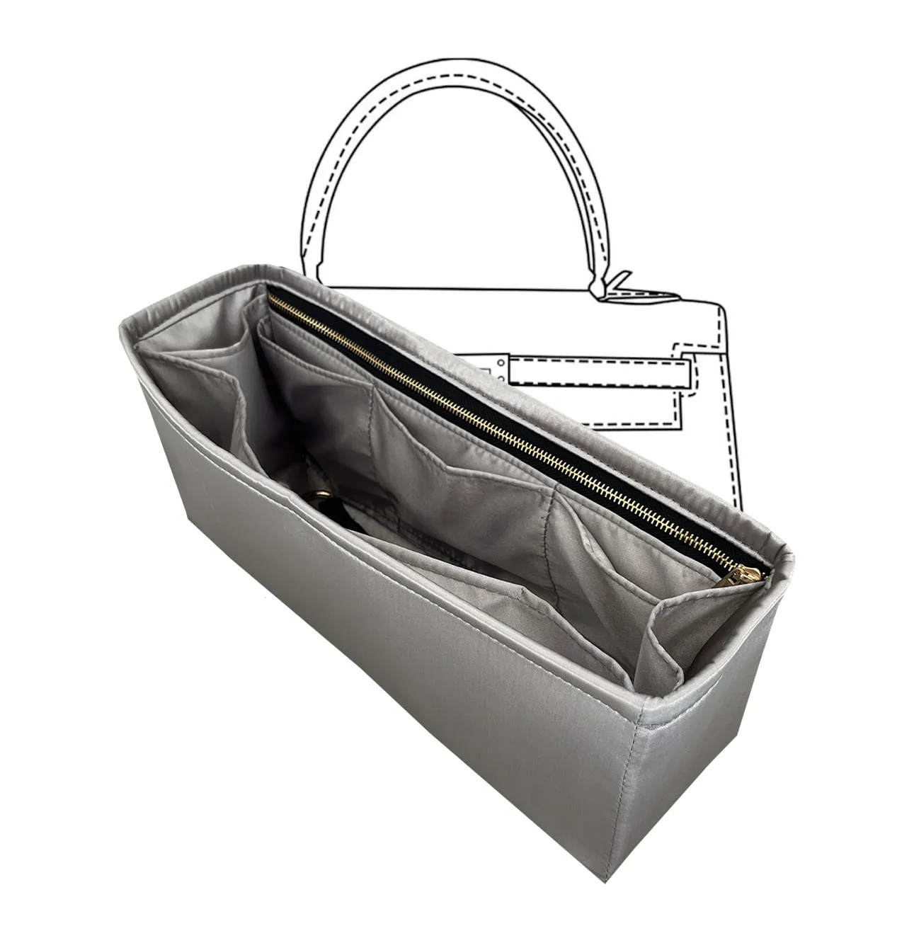 Purse Bag Organizer Insert, Silk, Luxury Handbag Tote in Bag Shapers, Fits K./elly mini I/mini II /20/25/28/32/35/40 Bags
Purse Bag Organizer Insert, Silk, Luxury Handbag Tote in Bag Shapers, Fits K./elly mini I/mini II /20/25/28/32/35/40 Bags