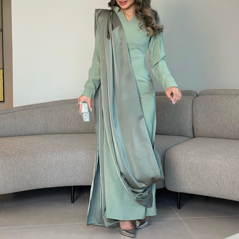 Modern V-Neck Jersey Evening Dress Graceful Long Sleeves Prom Dresses Delicate Watteau Train Customized Bespoke Occasion Gowns
Modern V-Neck Jersey Evening Dress Graceful Long Sleeves Prom Dresses Delicate Watteau Train Customized Bespoke Occasion Gowns