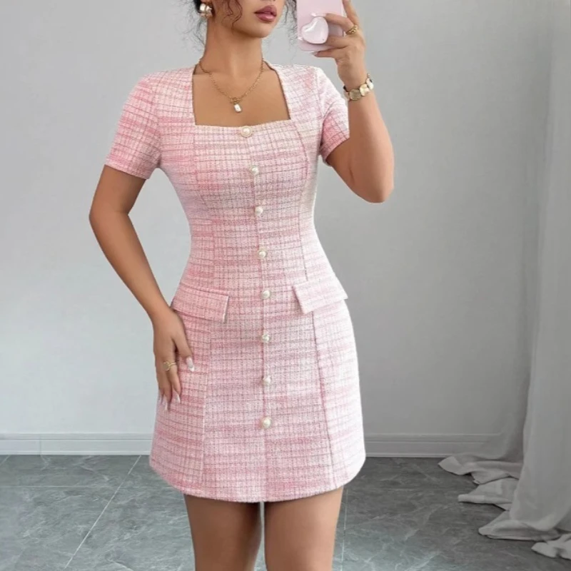 2026 Spring Summer Casual Office Party Wear Stretch Fit Knee Length Solid Color Dresses Office Lady Bodycon Midi Dress for Women
2026 Spring Summer Casual Office Party Wear Stretch Fit Knee Length Solid Color Dresses Office Lady Bodycon Midi Dress for Women