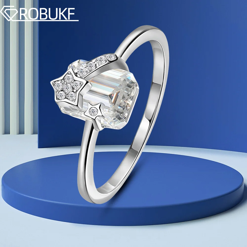 6*8mm Emerald Cut Full Moissanite Engagement Ring for Women Lab Diamond 925 Sterling Silver Star Wrapped in Wedding Band Jewelry
6*8mm Emerald Cut Full Moissanite Engagement Ring for Women Lab Diamond 925 Sterling Silver Star Wrapped in Wedding Band Jewelry