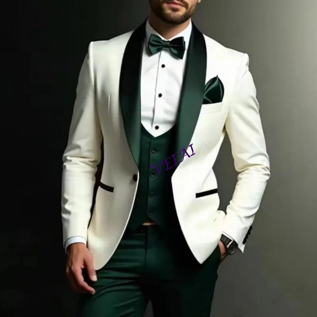 CustomizedNew White And Dark Green Formal Men Suit Groom Groomsman Wedding Party Prom Business Male Tuxedos 3 Piece Set Blazer V
CustomizedNew White And Dark Green Formal Men Suit Groom Groomsman Wedding Party Prom Business Male Tuxedos 3 Piece Set Blazer V