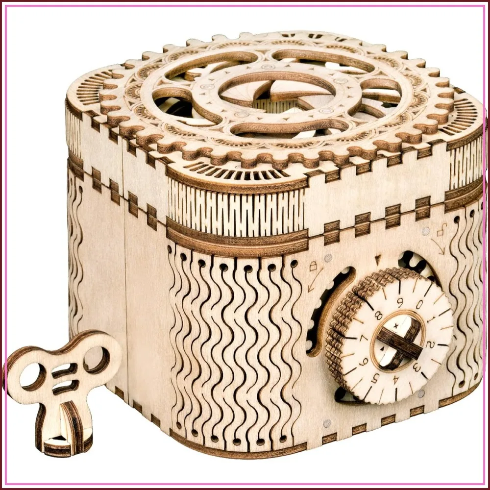 3D Wooden Treasure Box Puzzle - Mechanical Ring Box, Brain Teaser Gift for Adults
3D Wooden Treasure Box Puzzle - Mechanical Ring Box, Brain Teaser Gift for Adults