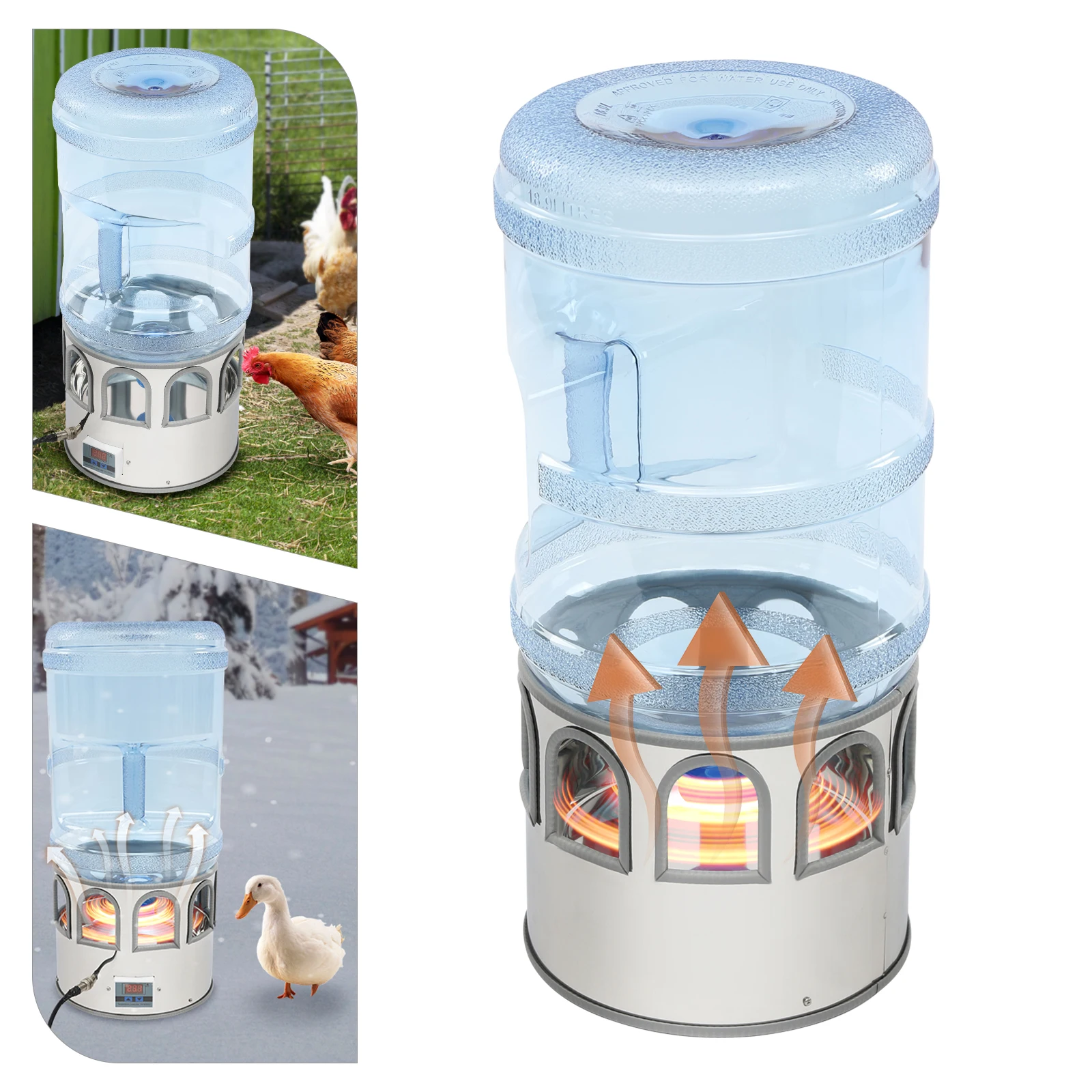 18.9L Chicken Stainless Steel Water Heater,Silver+Blue Temperature Adjustment Chicken Water Heater Floor Mount for Poultry,Birds
18.9L Chicken Stainless Steel Water Heater,Silver+Blue Temperature Adjustment Chicken Water Heater Floor Mount for Poultry,Birds