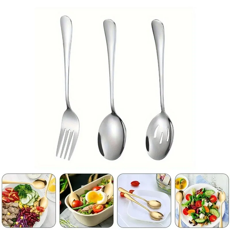 3-Piece Stainless Steel Kitchen Utensil Includes Spoon Fork and Colander Ideal for Serving Salads Steaks Western Dishes
3-Piece Stainless Steel Kitchen Utensil Includes Spoon Fork and Colander Ideal for Serving Salads Steaks Western Dishes