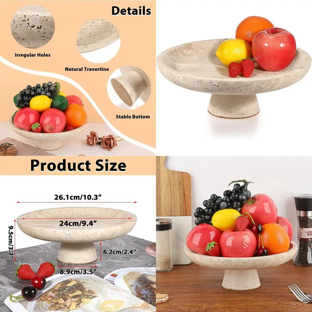 10 Vintage-Style Travertine Fruit Bowl, Large Stone Kitchen Countertop Decor, Home Dining Table Accent
10 Vintage-Style Travertine Fruit Bowl, Large Stone Kitchen Countertop Decor, Home Dining Table Accent