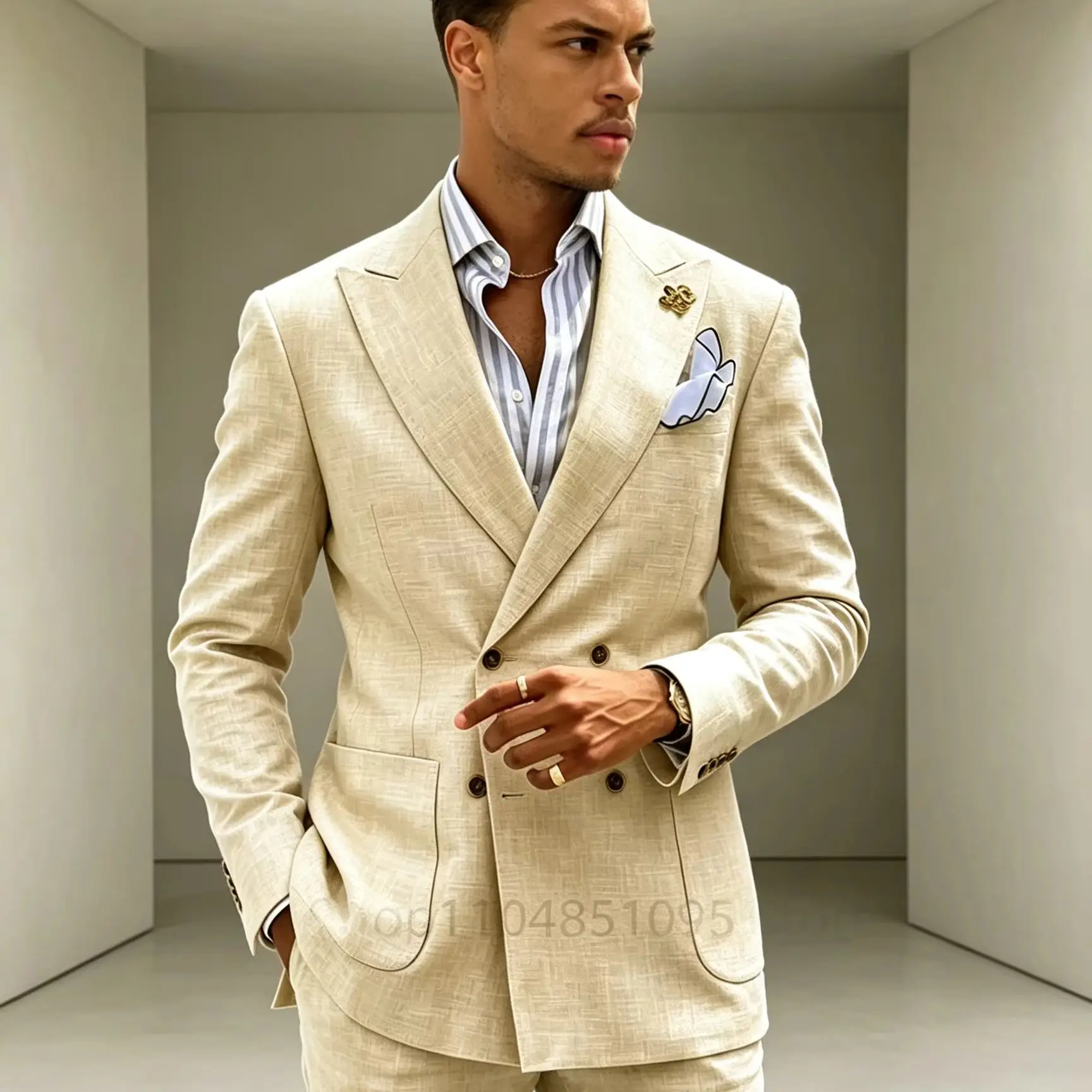 Casual Summer Linen Slim Fit Suits for Men Double Breasted Peaked Lapel Man 2 Piece Outfit Set Blazers with Pants Wedding Suits
Casual Summer Linen Slim Fit Suits for Men Double Breasted Peaked Lapel Man 2 Piece Outfit Set Blazers with Pants Wedding Suits